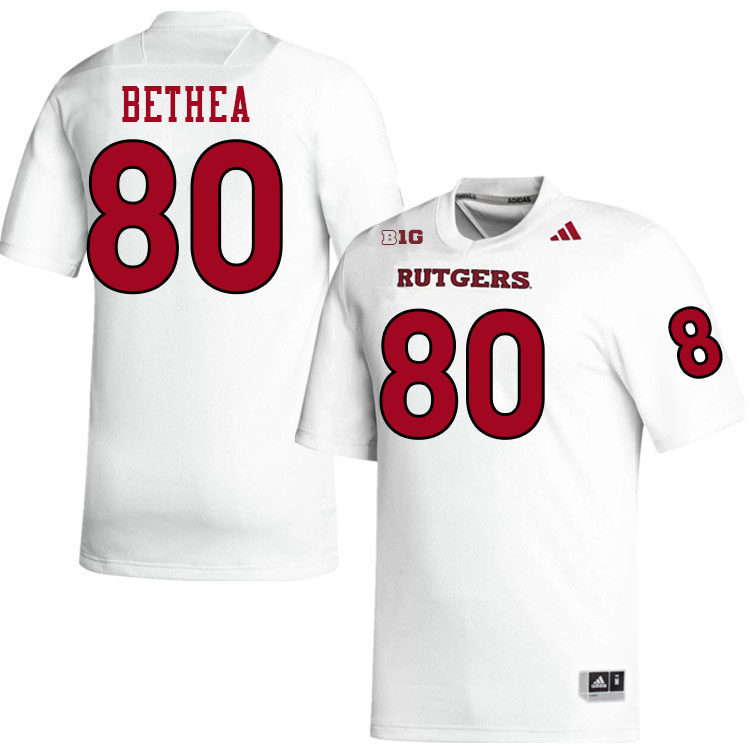 Men #80 Aaris Bethea Rutgers Scarlet Knights 2024 College Football Jerseys Stitched-White